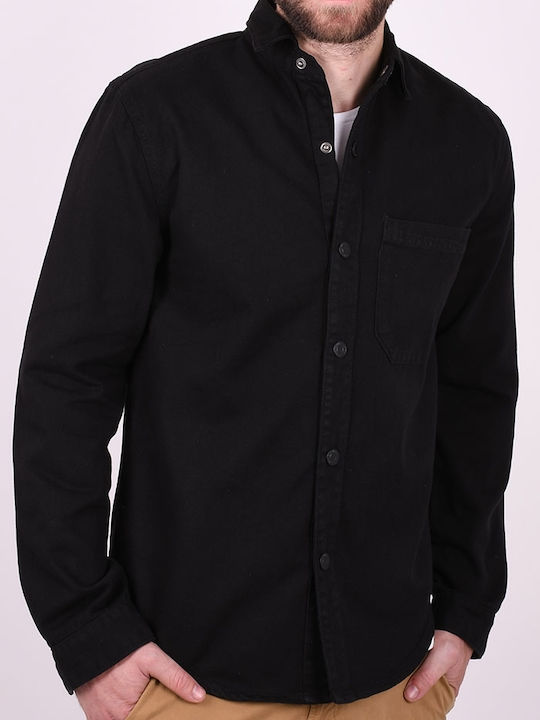 Always Jeans Herrenhemd Overshirt Langärmelig Jeans Schwarz