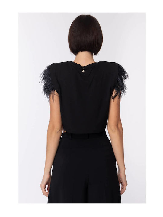 Women's Summer Crop Top Short Sleeve Black