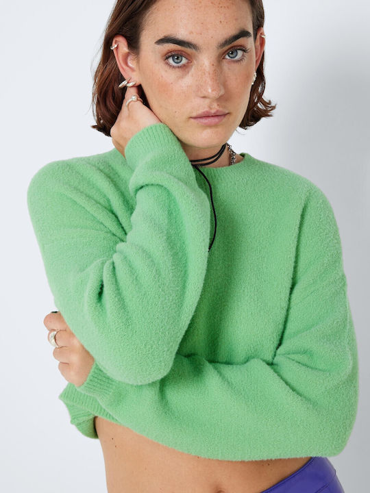 Damen Langarm Kurz Pullover Grün