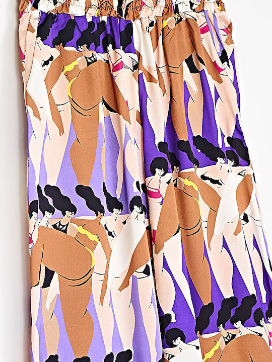 Women's Trousers with Rubber Band Flared