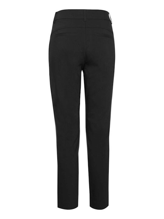 Women's Fabric Trousers Regular Fit Black