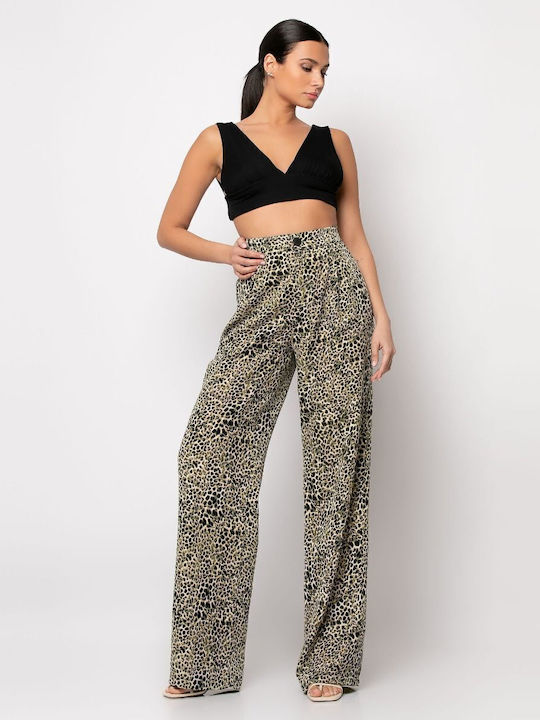 Dama Talie înaltă Tesatura Pantaloni Negru