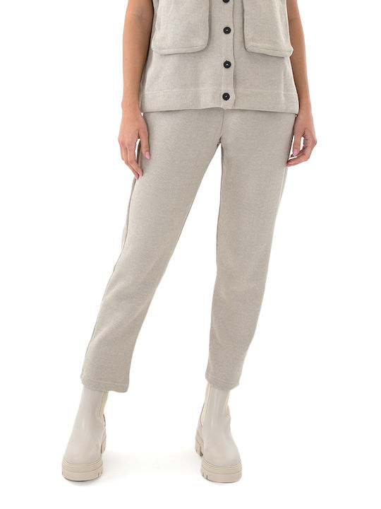 Black & Black Pants Women Women's Cotton Trousers in Regular Fit Beige