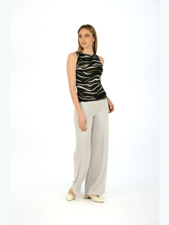 Pantaloni Largi Dama Albi
