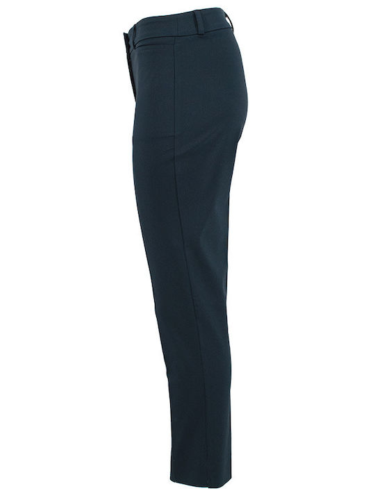 Women's Fabric Trousers in Slim Fit Navy Blue