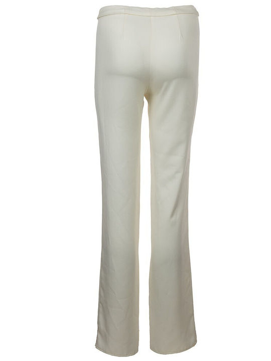 FantazyStores Women's Fabric Trousers White