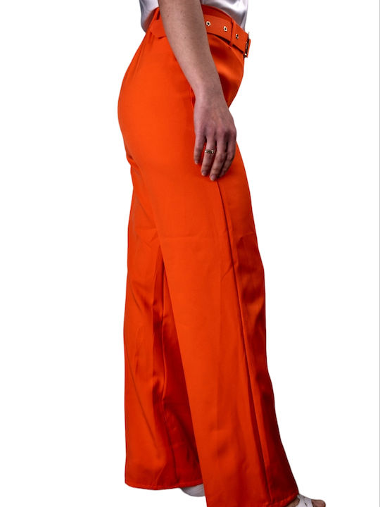 Remix Women's Fabric Trousers Orange