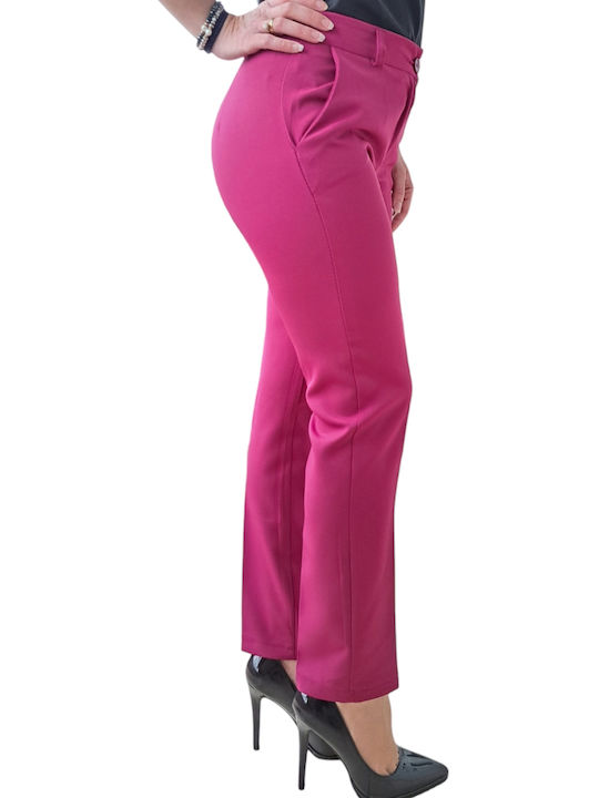 Remix Damen Stoff Hose Burgundisch