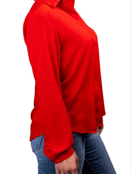 Remix Coolples Women's Monochrome Long Sleeve Shirt Red