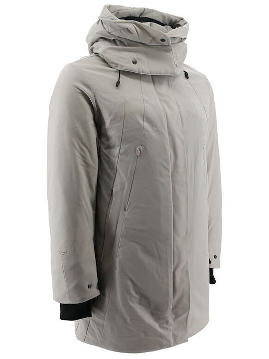 Krakatau Women's Short Puffer Jacket for Spring or Autumn Gray