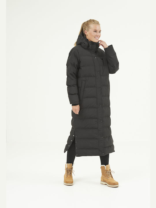 Whistler Lang Damen Puffer Jacke Winddicht für Winter Schwarz