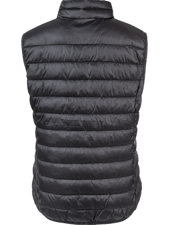 Kurz Damen Ärmellos Puffer Jacke Schwarz