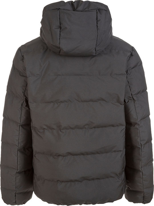 Kurz Damen Puffer Jacke für Winter Schwarz