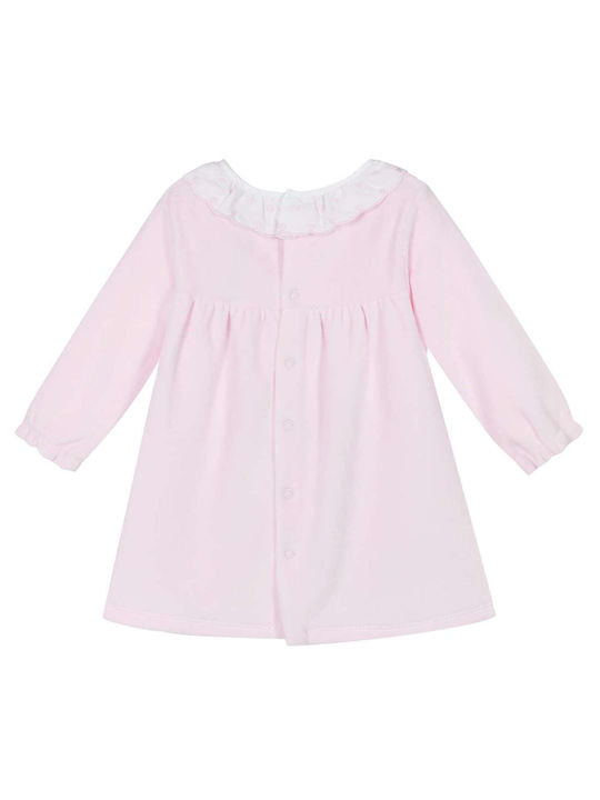 Tutto Piccolo Mädchen Kleid Set mit Strumpfhose Langärmelig Rosa