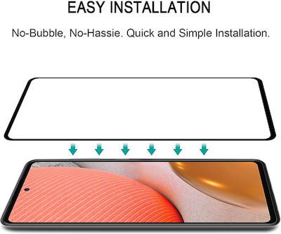 Пълно Залепване Закалено стъкло за цялото лице Черно (Галакси А72)