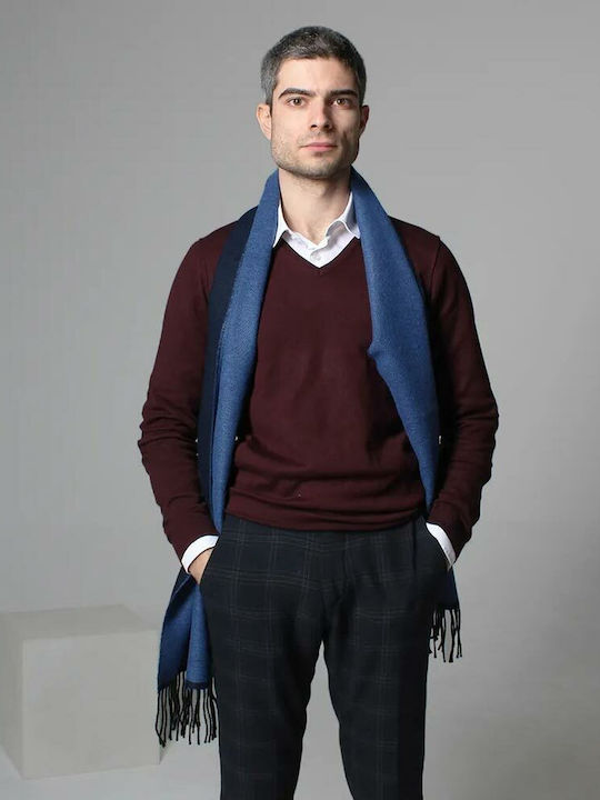 Men's Wool Scarf Navy Blue