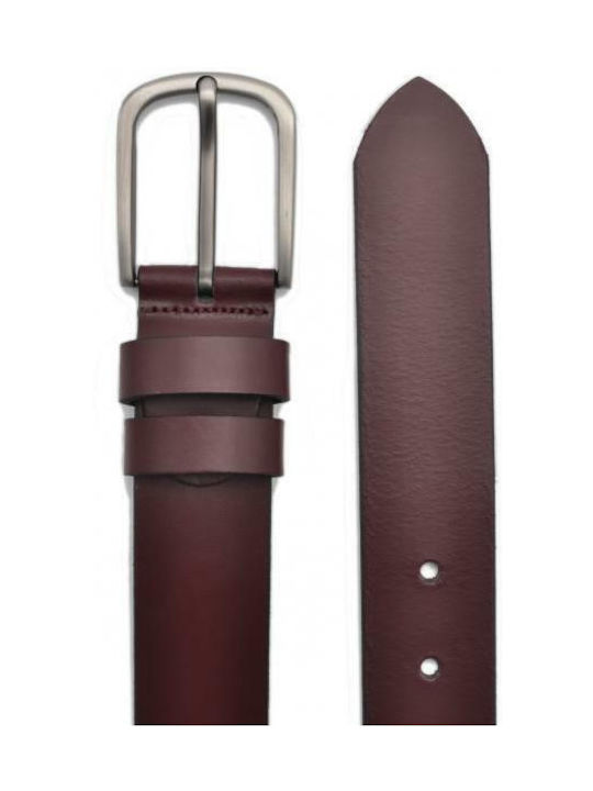 Men's Leather Belt Burgundy