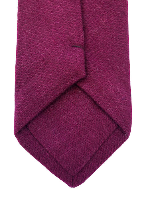 Wool Men's Tie Knitted Printed Burgundy
