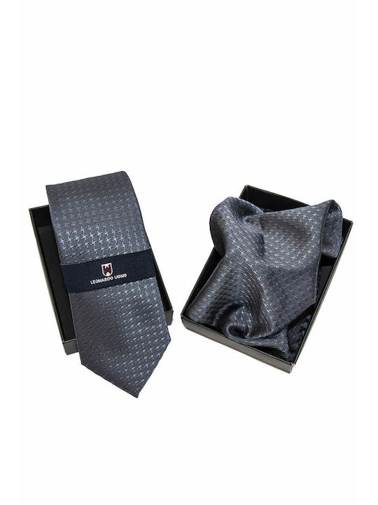 Leonardo Uomo Men's Tie Printed Gray