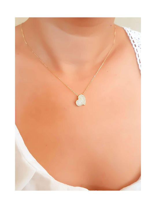 Necklace with design Heart from Gold 9 K