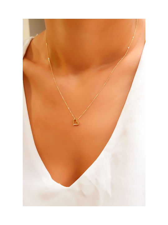 Necklace with design Heart from Gold 14K