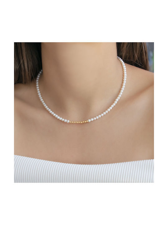 Necklace from Gold 14K with Pearls