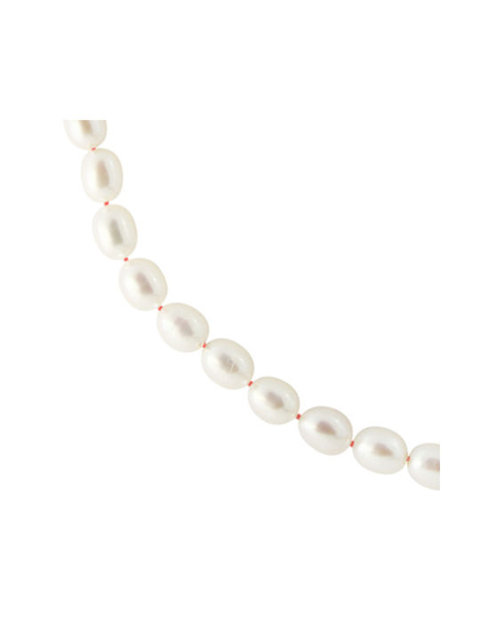 Necklace from White Gold 14K with Pearls