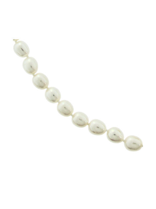 Necklace from White Gold 14K with Pearls