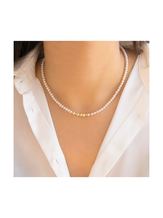 Necklace from Gold 14K with Pearls