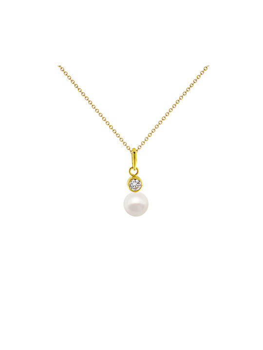 Necklace from Gold 14K with Pearls