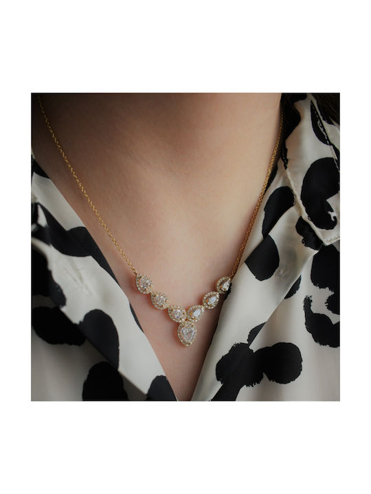 Necklace from Gold 14K with Zircon