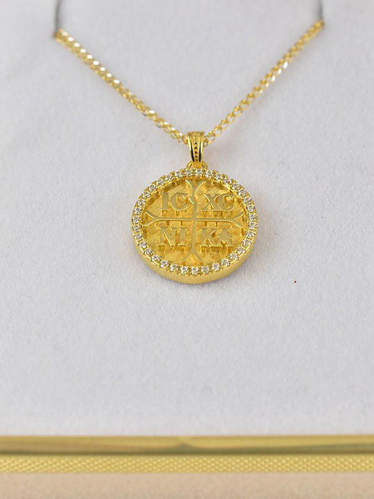 Goldjewels Halskette Doppelter Amulett aus Gold 14K