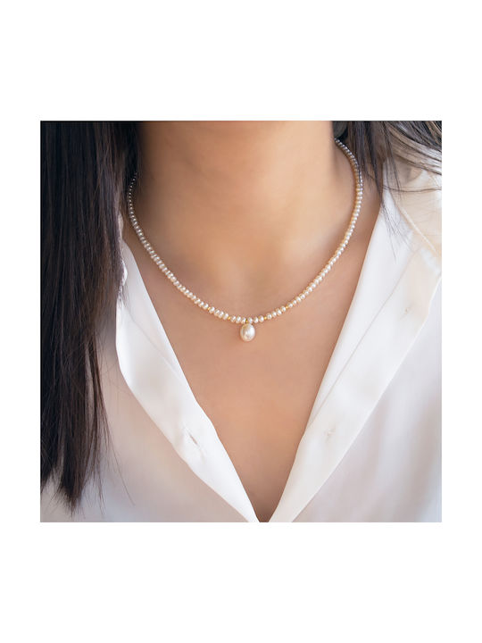 Necklace from Gold 14K with Pearls