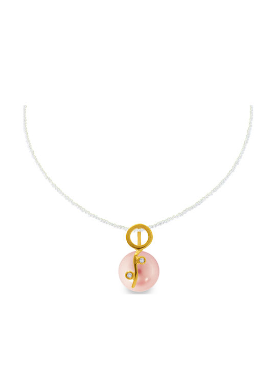 Margaritari Charm with Stones Made of 18k Rose Gold