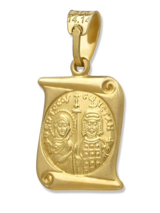 Goldjewels Doppelter Halskette mit Talisman aus 14K Gold Goldjewels Doppelter Halskette mit Talisman aus 14K Gold