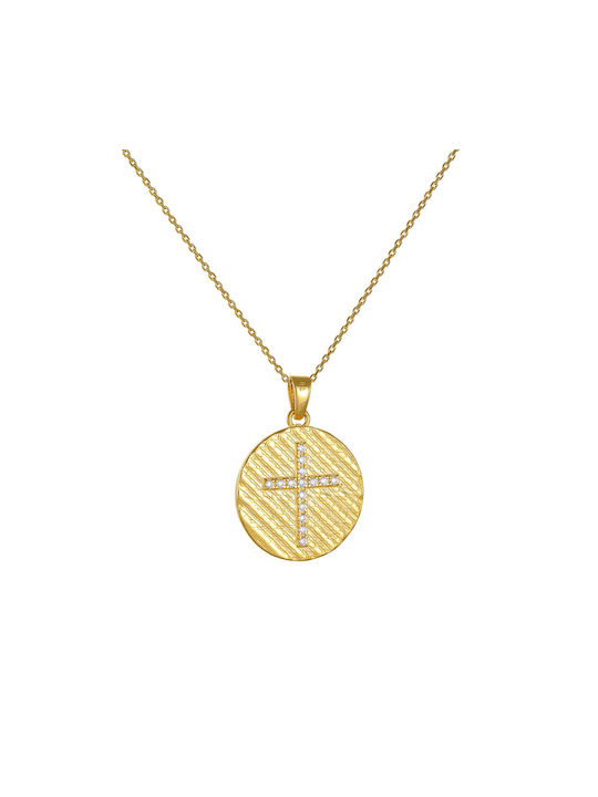 Halskette Doppelter Amulett aus Gold 14K