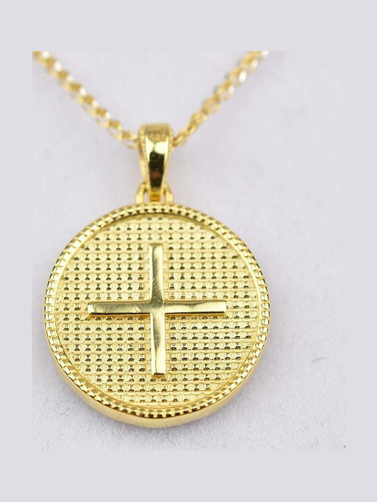 Goldjewels Κολιέ Διπλό Φυλαχτό από Χρυσό 14Κ