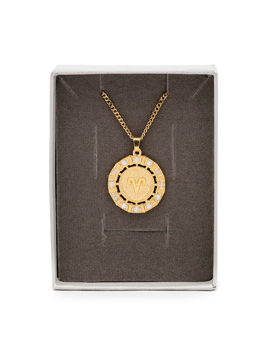 Zodiac Necklace Zodiac Sign Gold Plated with Zircon