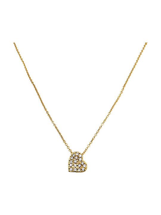 Kosmima1 Halskette mit Design Herz aus Gold 14K