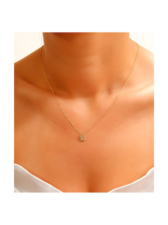 Necklace with design Star from Gold 14K