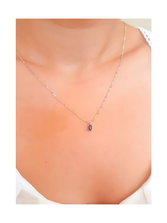 Necklace from White Gold 9 K