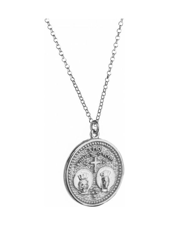 Necklace Constantine Amulet from Silver with Zircon