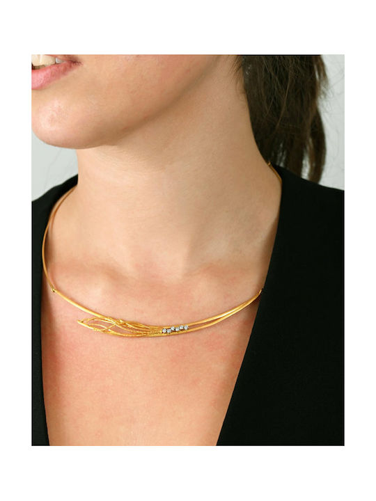 Necklace from Gold 14K with Zircon