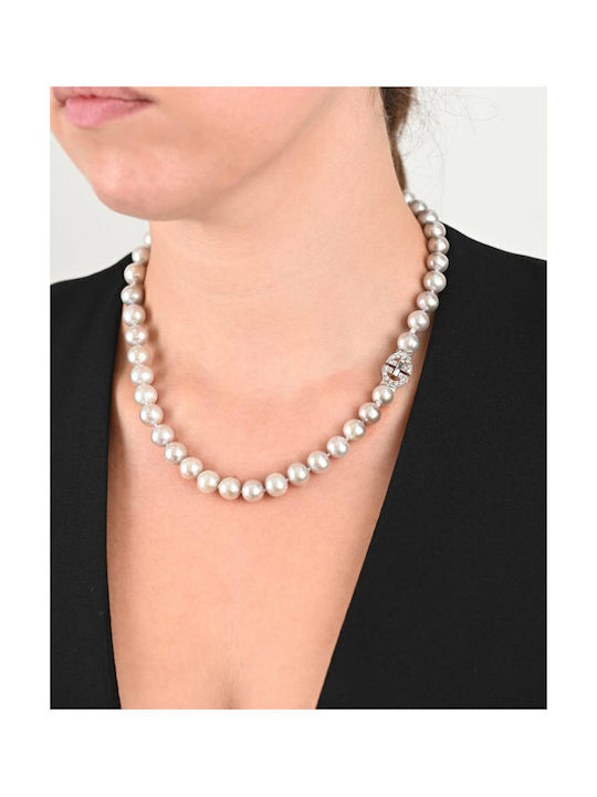 Necklace from White Gold 14K with Pearls