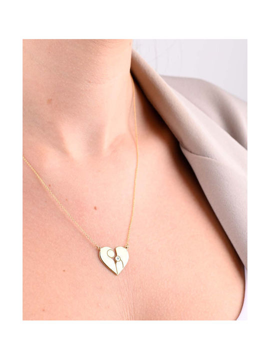 Big Love Mum Necklace from Gold 14K with Zircon