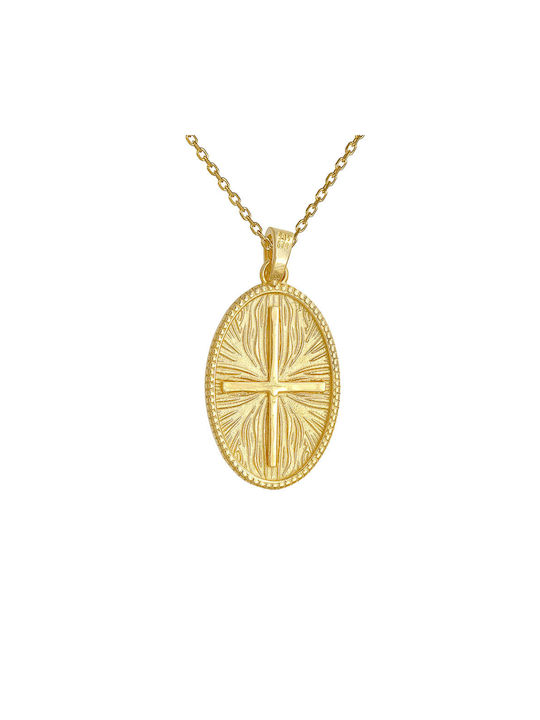 Halskette Doppelter Amulett aus Gold 14K