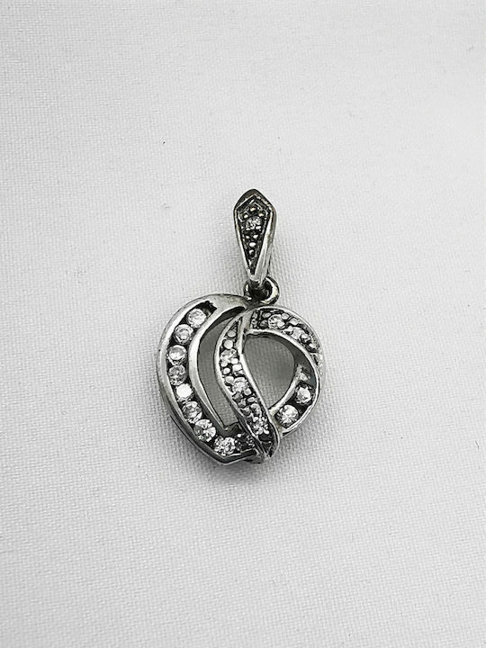 Kosmima1 Halskette mit Design Herz aus Silber mit Zirkon