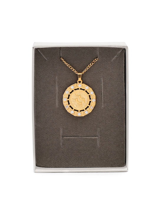 Zodiac Necklace Zodiac Sign Gold Plated with Zircon