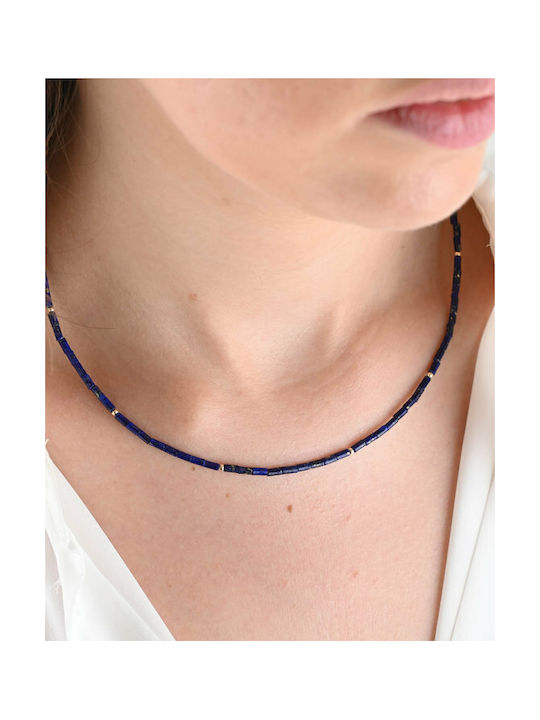 Lapis Lazuli Necklace from Gold 14K