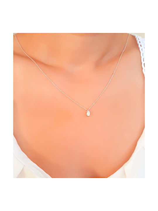 Necklace from White Gold 9 K